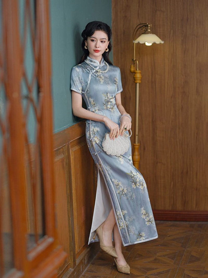 19 mome mulberry silk, high-end long Cheongsam