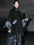 Black Coats For Women Chinese Style Cloak
