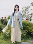 Casual Summer Hanfu Ming Style Shirt with Pants