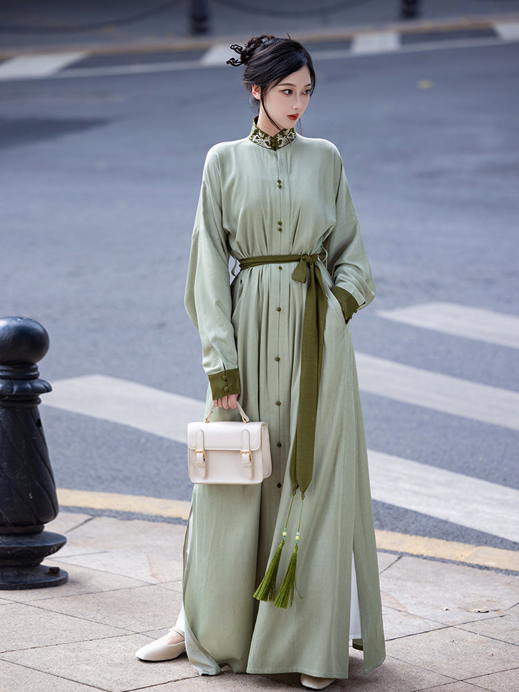China Style Clothing Women’s Daily Long Shirt Dress