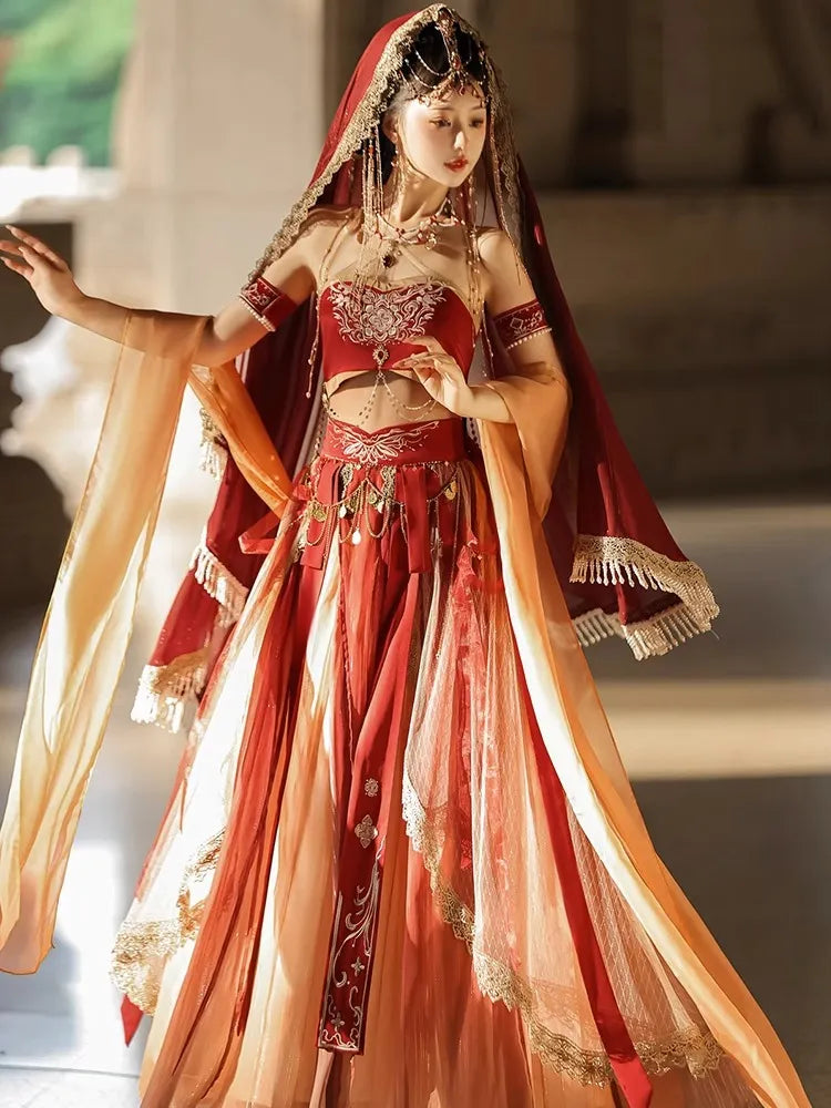 Chinese Ancient Costume Dun Huang Hanfu Female