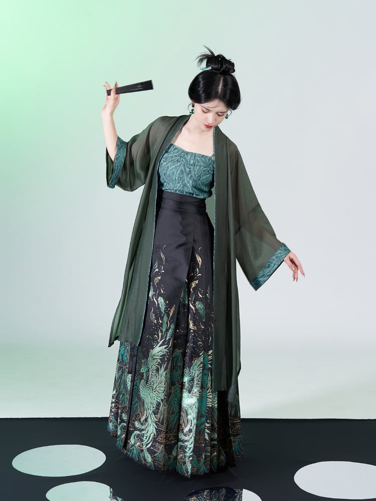 Chinese Clothing Ming Dynasty Hanfu Horse Face Skirt