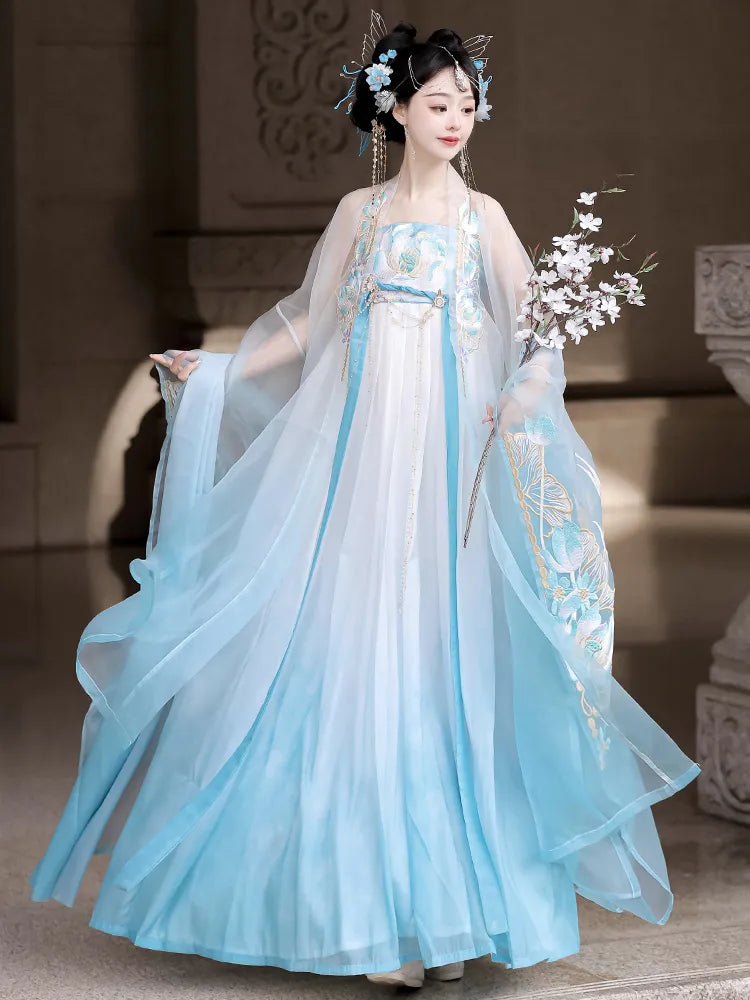Chinese Cosplay Costumes Blue Hanfu Dress