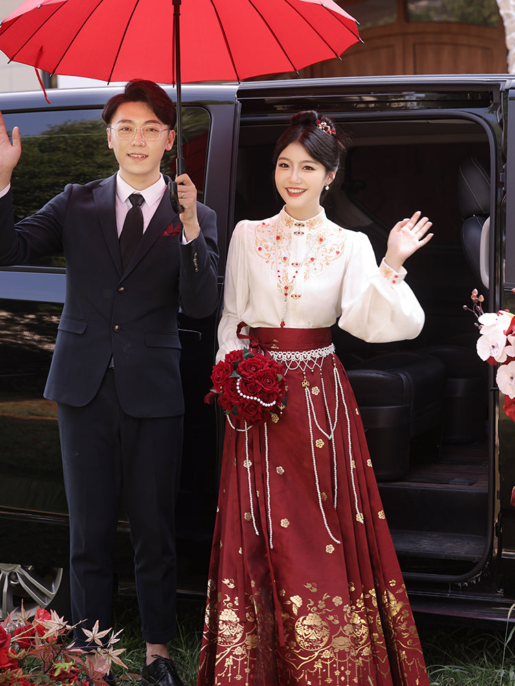 Chinese Inspired Wedding Dress Women Engagement Dress