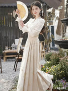Chinese Mamian Skirt set, modern Ming-style Hanfu top and skirt for autumn daily wear