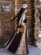 Chinese Modern Hanfu embroidered Tang-style blouse with flowing skirt 