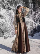 Chinese Modern Hanfu embroidered Tang-style blouse with flowing skirt 