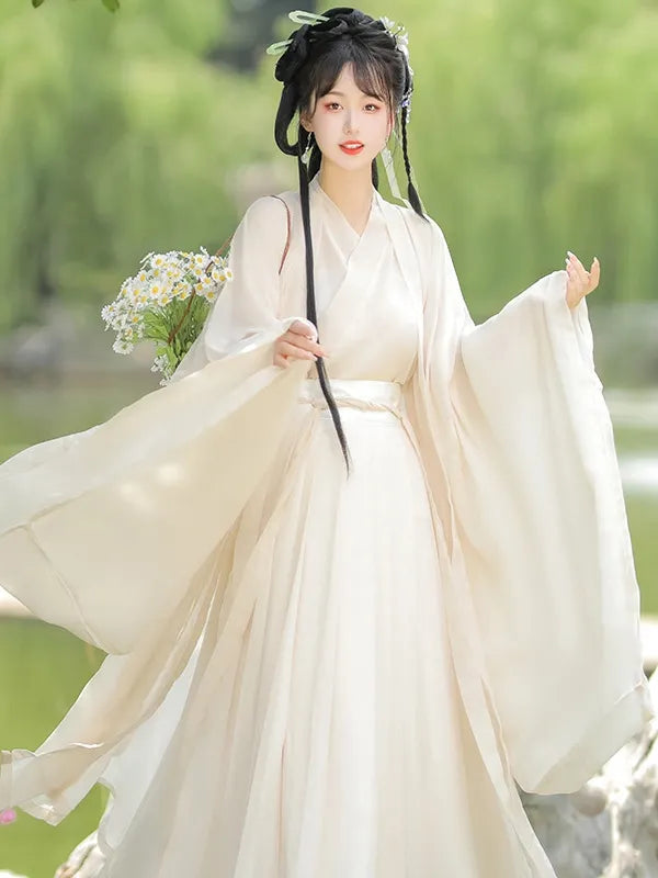 Chinese Traditional Female Clothing Wei Jin Style Hanfu Dress