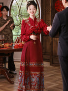 Chinese Wedding Dress Red Bride’s Engagement Hanfu