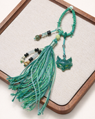 One-of-a-Kind Agate Fox Spirit Bag Charm with Tassel