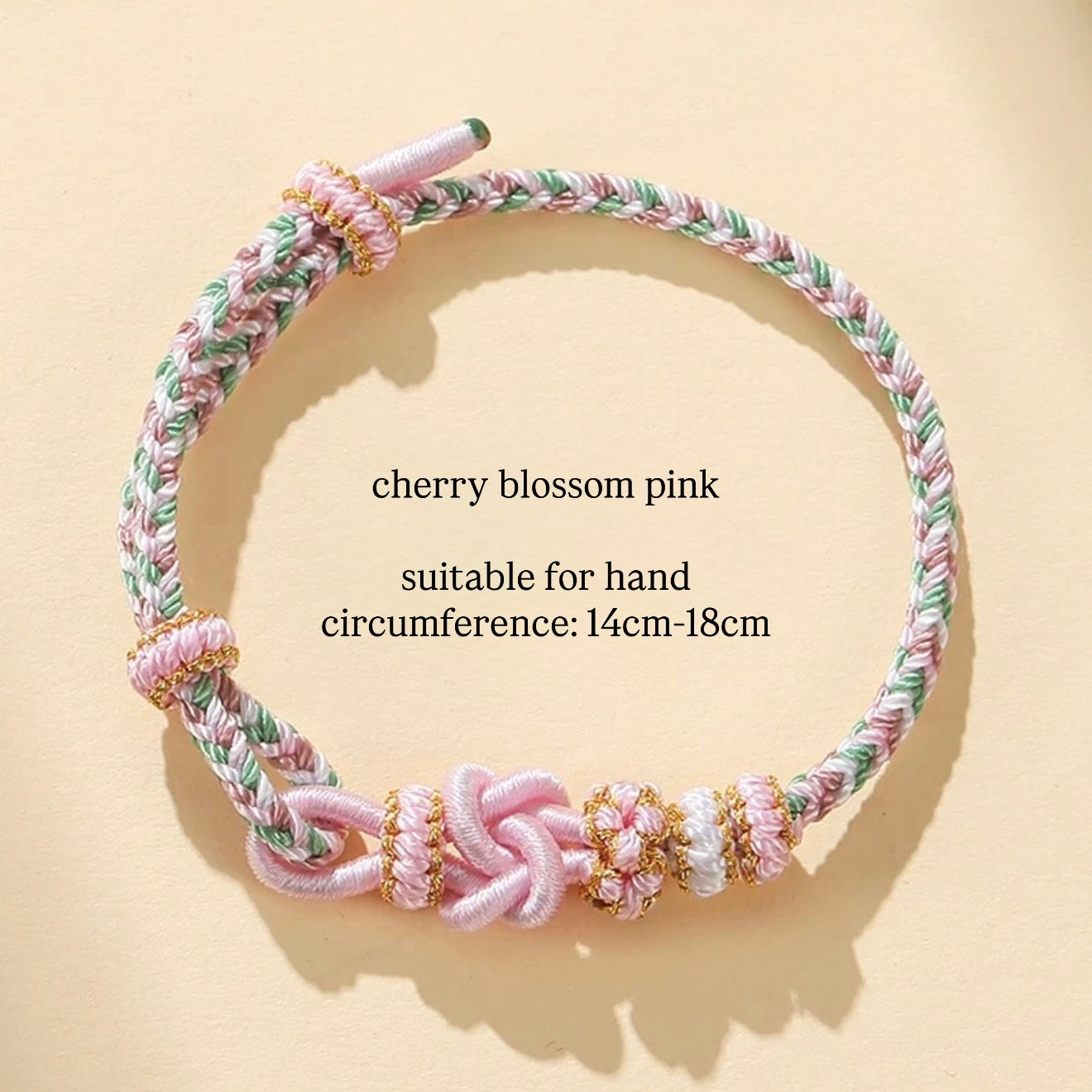 Cherry Blossom Handwoven Chinese Knot Bracelet