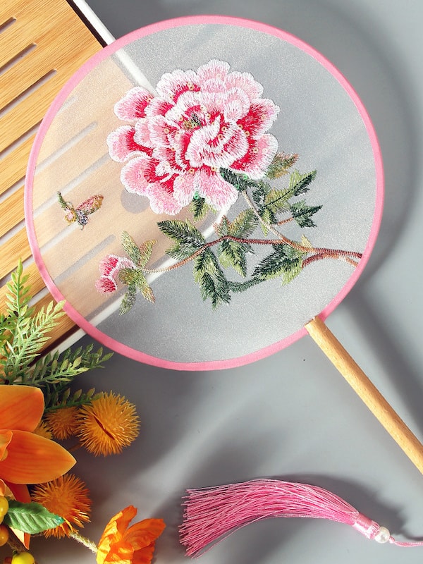 Dance Silk Fan Embroidered Round Fan