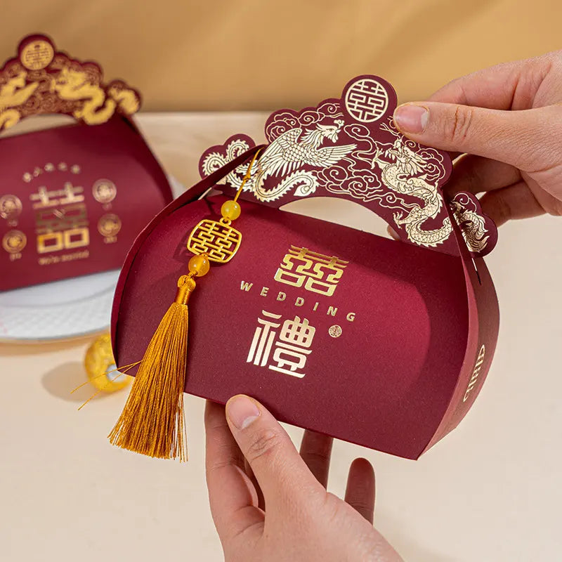 Dragon & Phoenix Double Happiness Chinese Wedding Favor Boxes (20pcs)