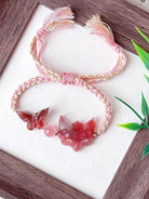 Natural Agate Fox Spirit Bracelet with Hand-Braided Chinese Cord
