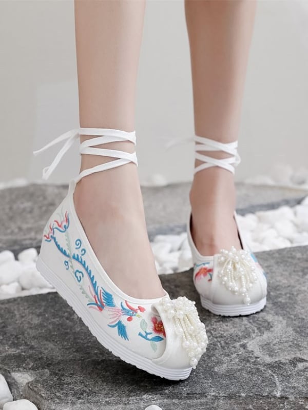 Embroidered Hanfu Shoes Female Pointed Toe Dance Shoes