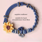 Sapphire Sunflower Handwoven Chinese Knot Bracelet