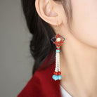 Double Happiness Tassel Earrings | Ancient China Jewelry