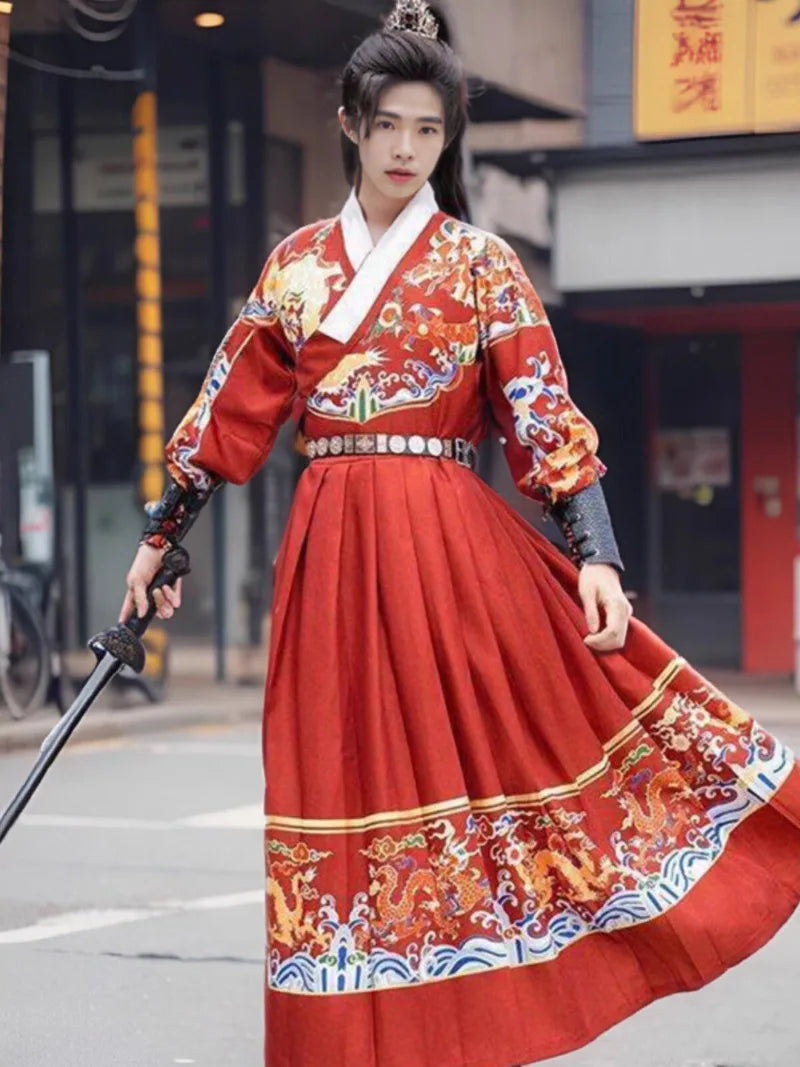 Feiyufu men’s Ming Dynasty Hanfu flying fish uniform with embroidered Chinese traditional design