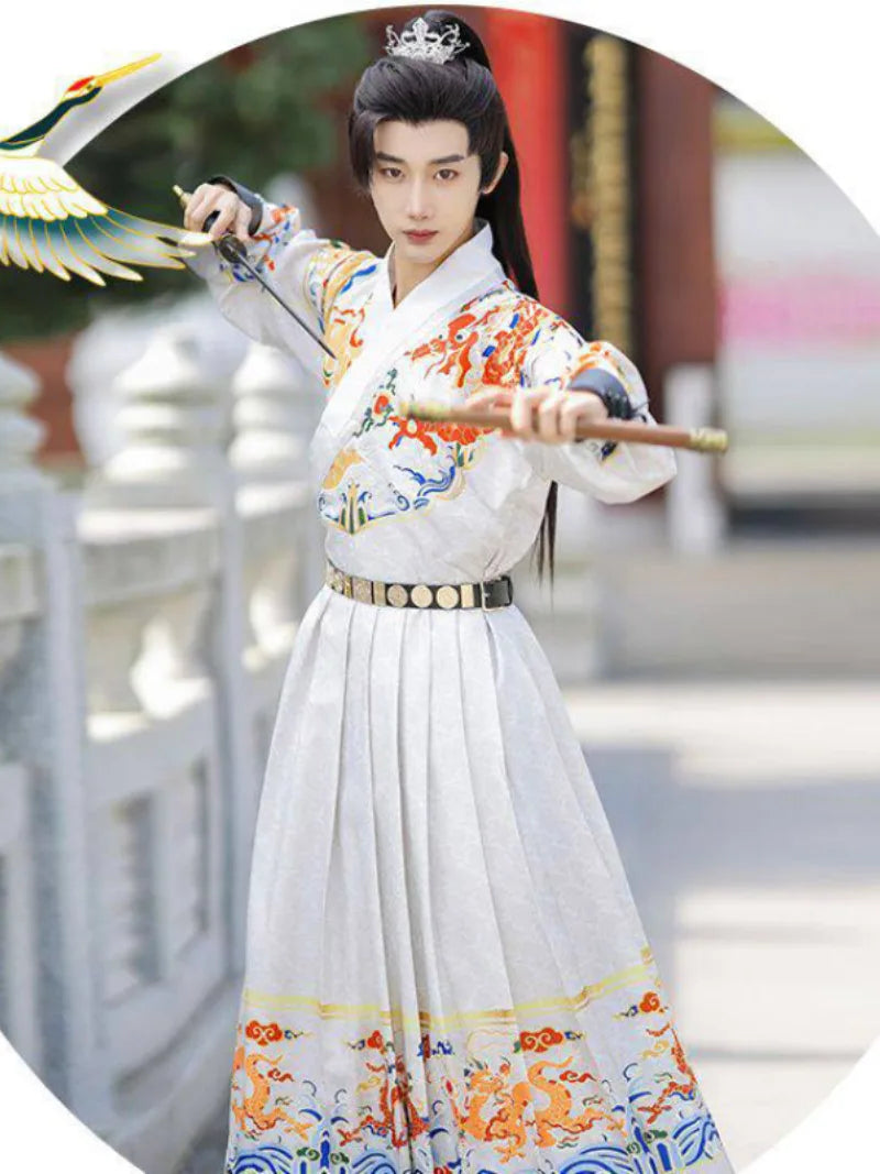 Feiyufu men’s Ming Dynasty Hanfu flying fish uniform with embroidered Chinese traditional design
