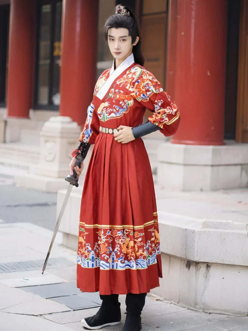 Feiyufu men’s Ming Dynasty Hanfu flying fish uniform with embroidered Chinese traditional design