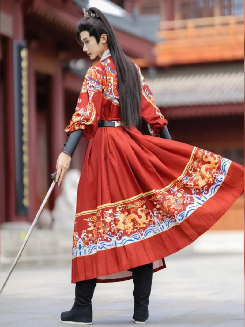 Feiyufu men’s Ming Dynasty Hanfu flying fish uniform with embroidered Chinese traditional design