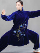 Gold Velvet Tai Chi Suits for Autumn and Winter