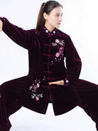 Gold Velvet Tai Chi Workout Clothes for Women