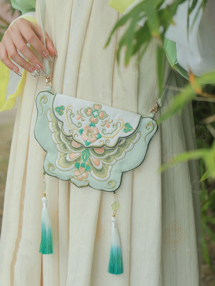 Butterfly Embroidered Crossbody Bag Unique Aesthetic Purse with Strap
