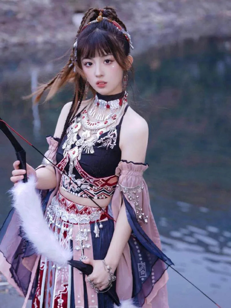 Chinese Style Hanfu Dancae Dress Black