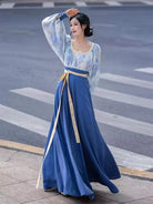 Hanfu dress modern with artistic oil-painting inspired design for stylish daily wear