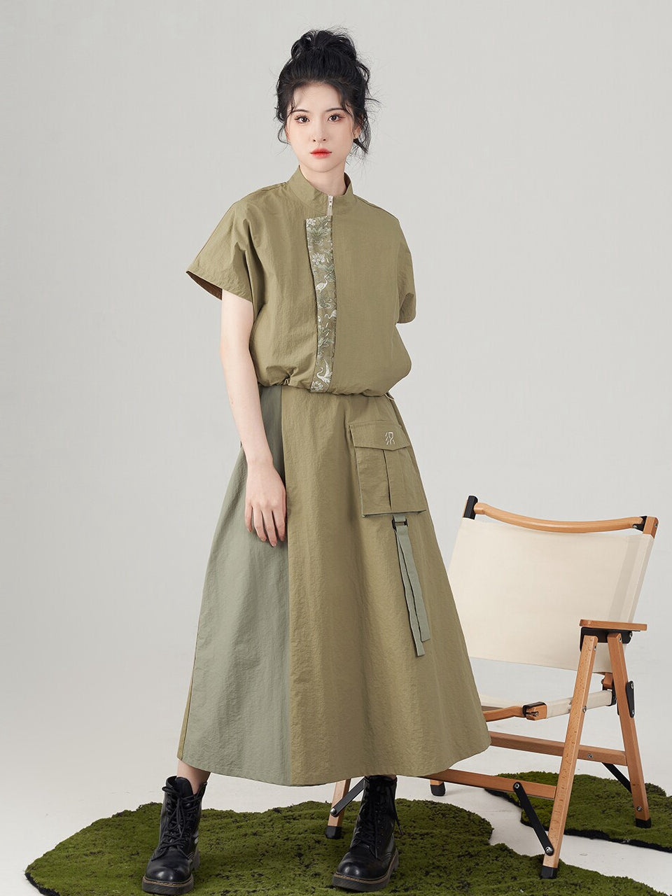 Matching Top and Skirt Set for Women – Chinese Inspired Outdoor Outfit