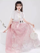 Hanfu Modern Outfit Pink Set New Chinese Style for Women