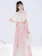 Hanfu Modern Outfit Pink Set New Chinese Style for Women