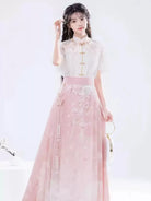 Hanfu Modern Outfit Pink Set New Chinese Style for Women