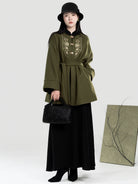 Chinese Winter Coat for Women with Long Dress – 2 Piece Set