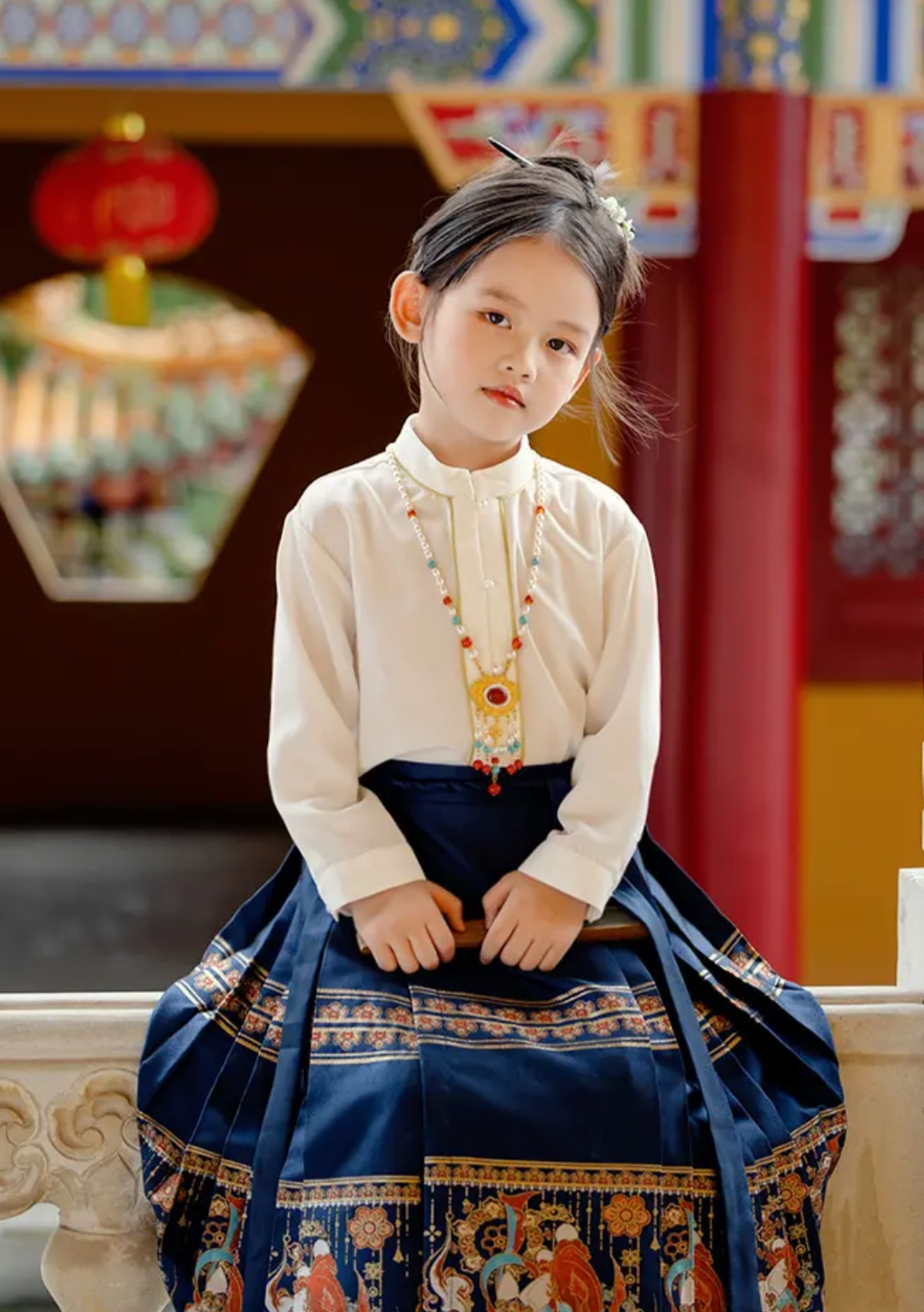 Moon Rabbit | Mom & Kid Embroidered Hanfu (霓凰)