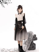Sliver Modern Ming Style Hanfu Midi Dress