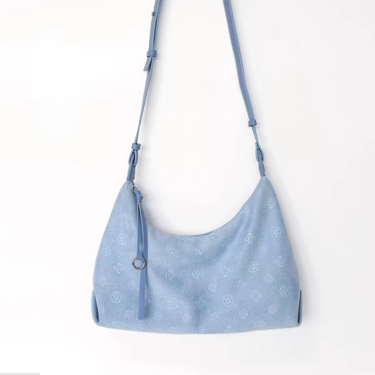 Sky Blue Crescent Shoulder Bag