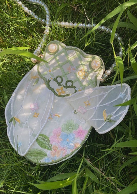 Cicada | Green Embroidered Purse