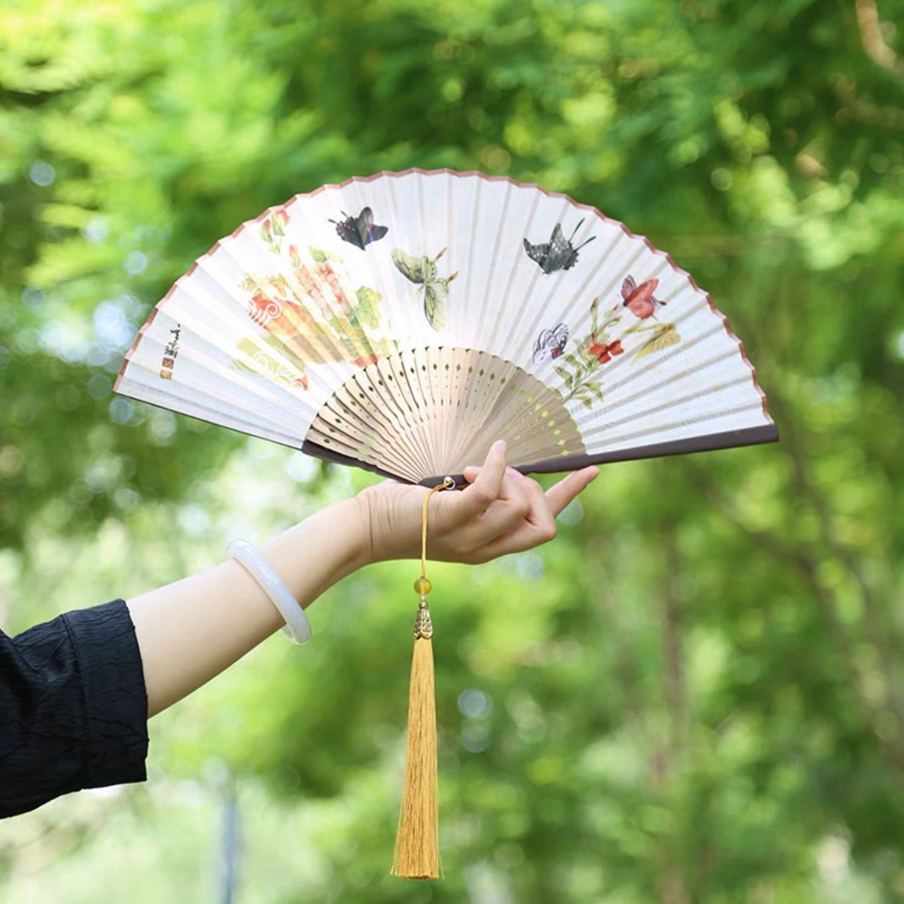 Butterflies Traditional Chinese Folding Hand Fan