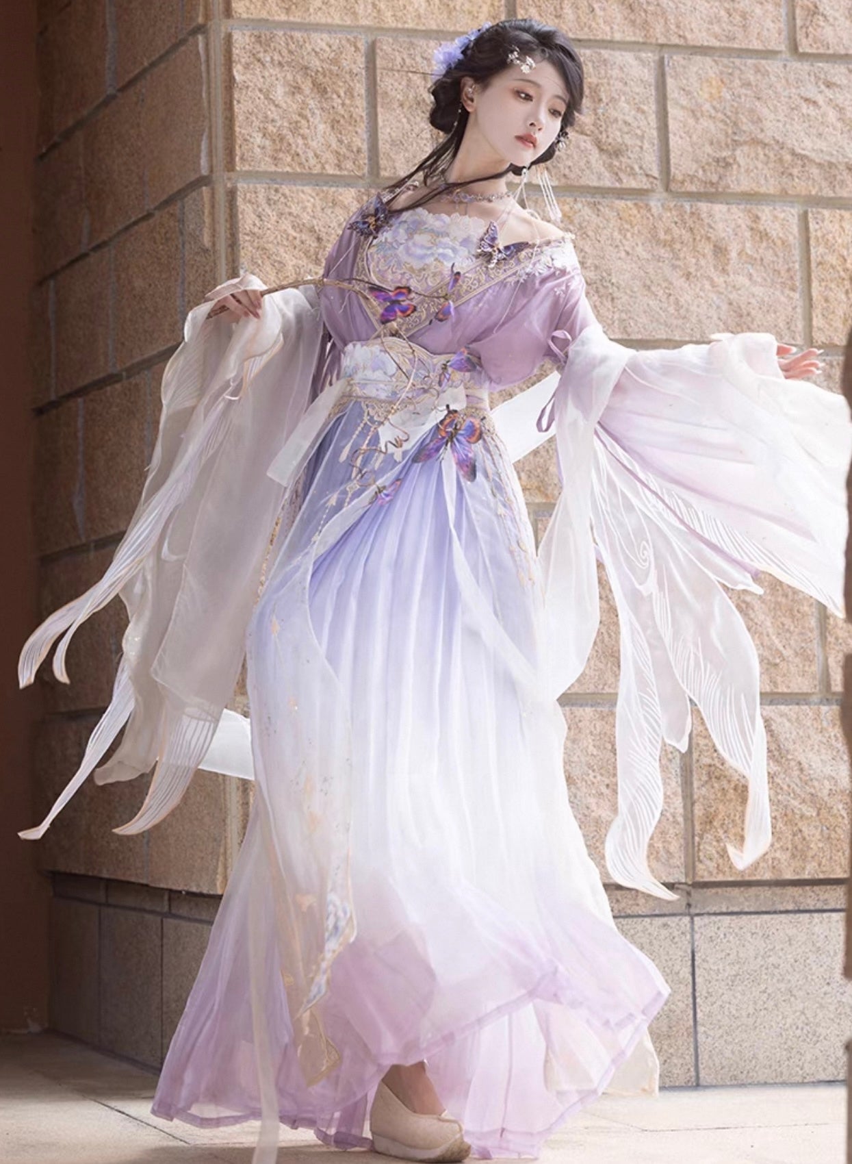 Wei Jin Dynasty Qiyao Ruqun Hanfu | Hibiscus 芙蓉