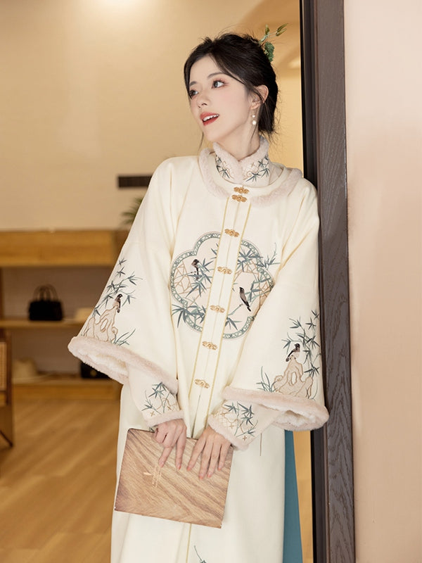 Improved Ming Dynasty Hanfu Womens Dress Coat Winter