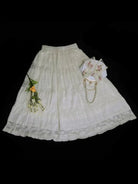Rice Grain 米豆 Hanyuansu Han Element Cotton Lace Skirt