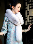 Elegant loose cheongsam with Art Deco pattern and relaxed vintage silhouette