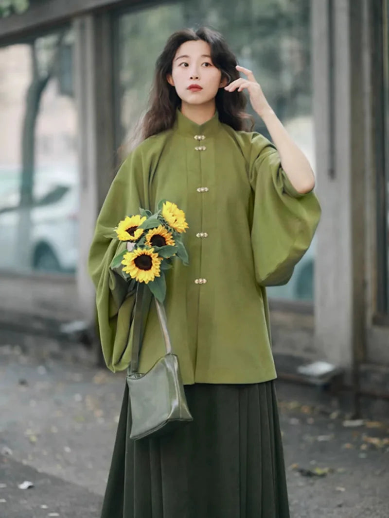 Sen Lin 森林 Forest Fairy Modernized Ming Dynasty Liling Top & Easy-Wear Mamian Set