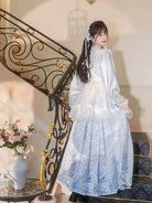 Mamian Skirt Hanfu set with cross-collar Pipa sleeves and overlay skirt, perfect for spring and summer