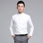 Men’s Chinese Mandarin Round Stand Collar Shirt