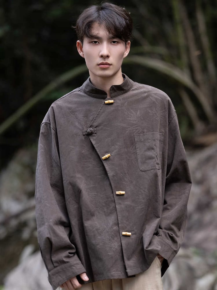Men’s Shirt With Chinese Collar Tang Suit Jacket