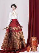 Ming Dynasty Red Modern Hanfu Dress For Women