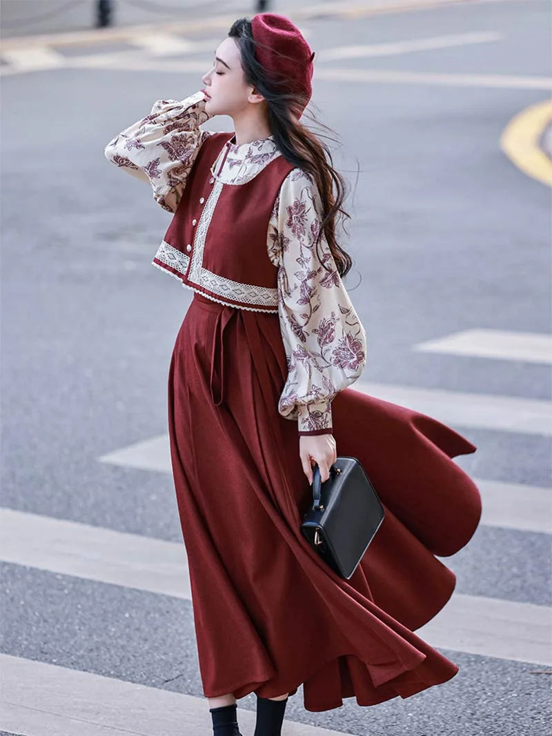 Modern Hanfu Fashion | Red Hanfu Set for Women